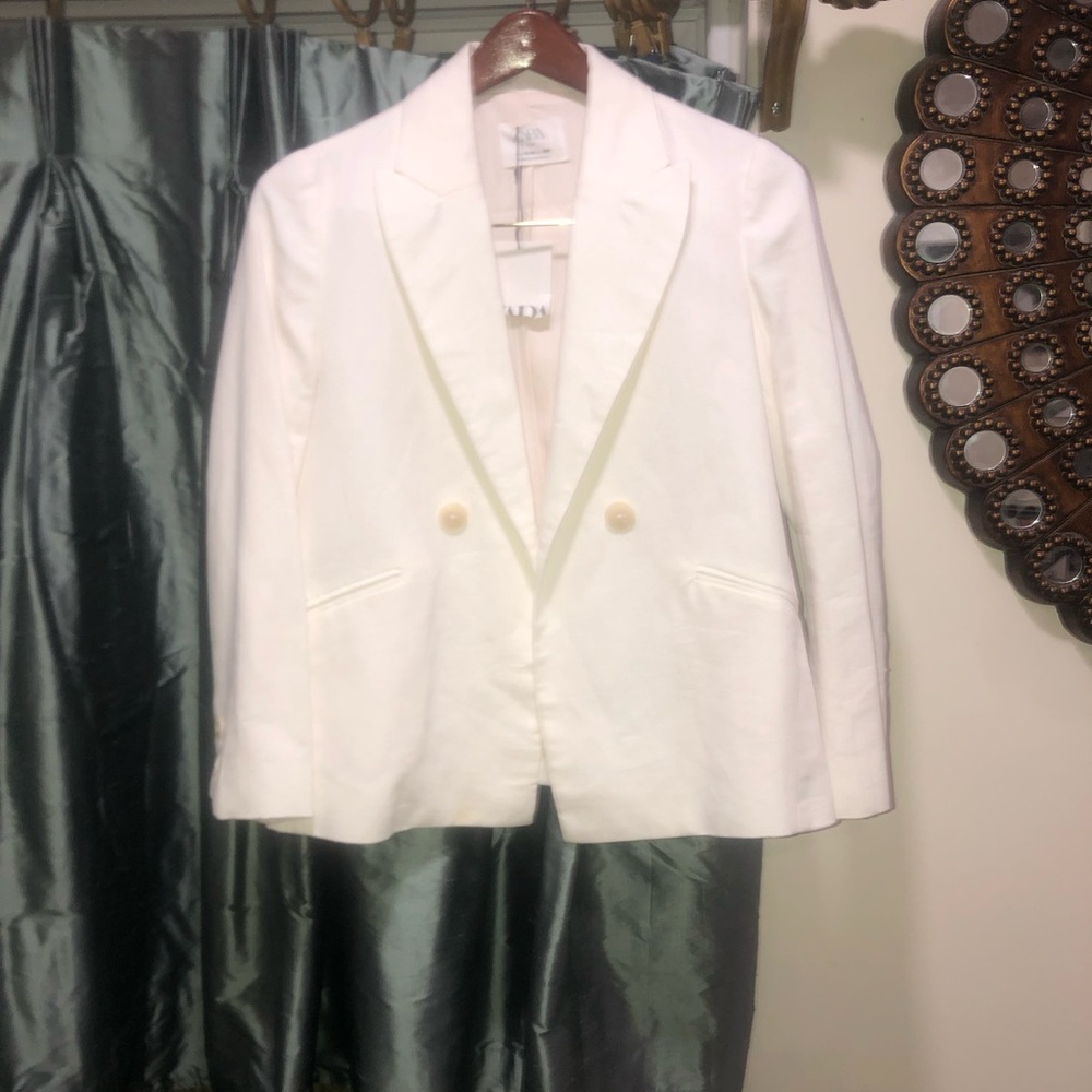 Kids linen tailored blazer